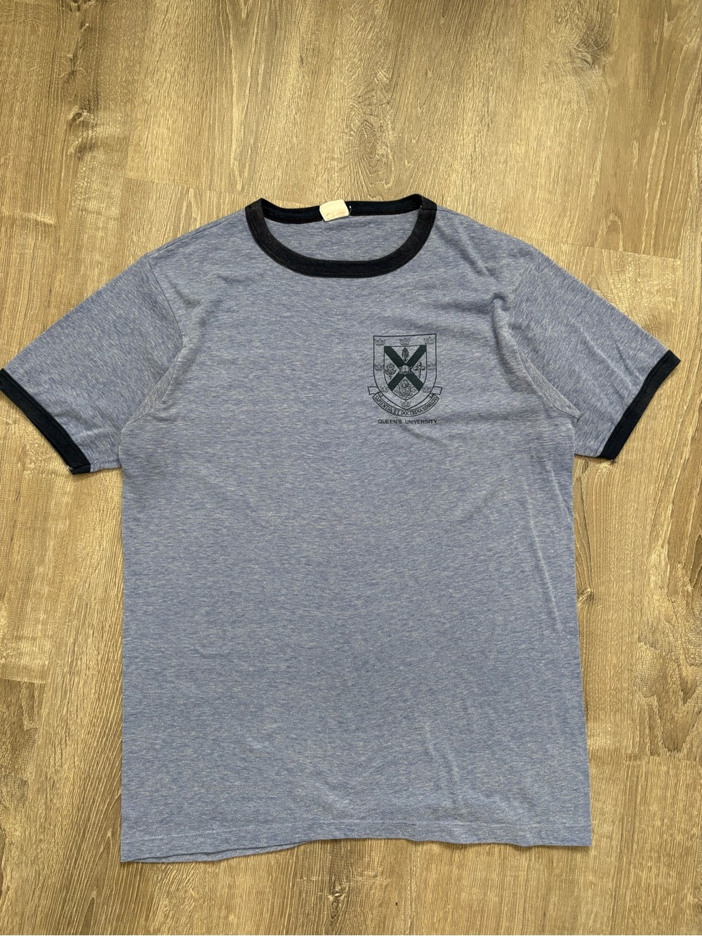 Vintage 1980s Queens University ringer tee